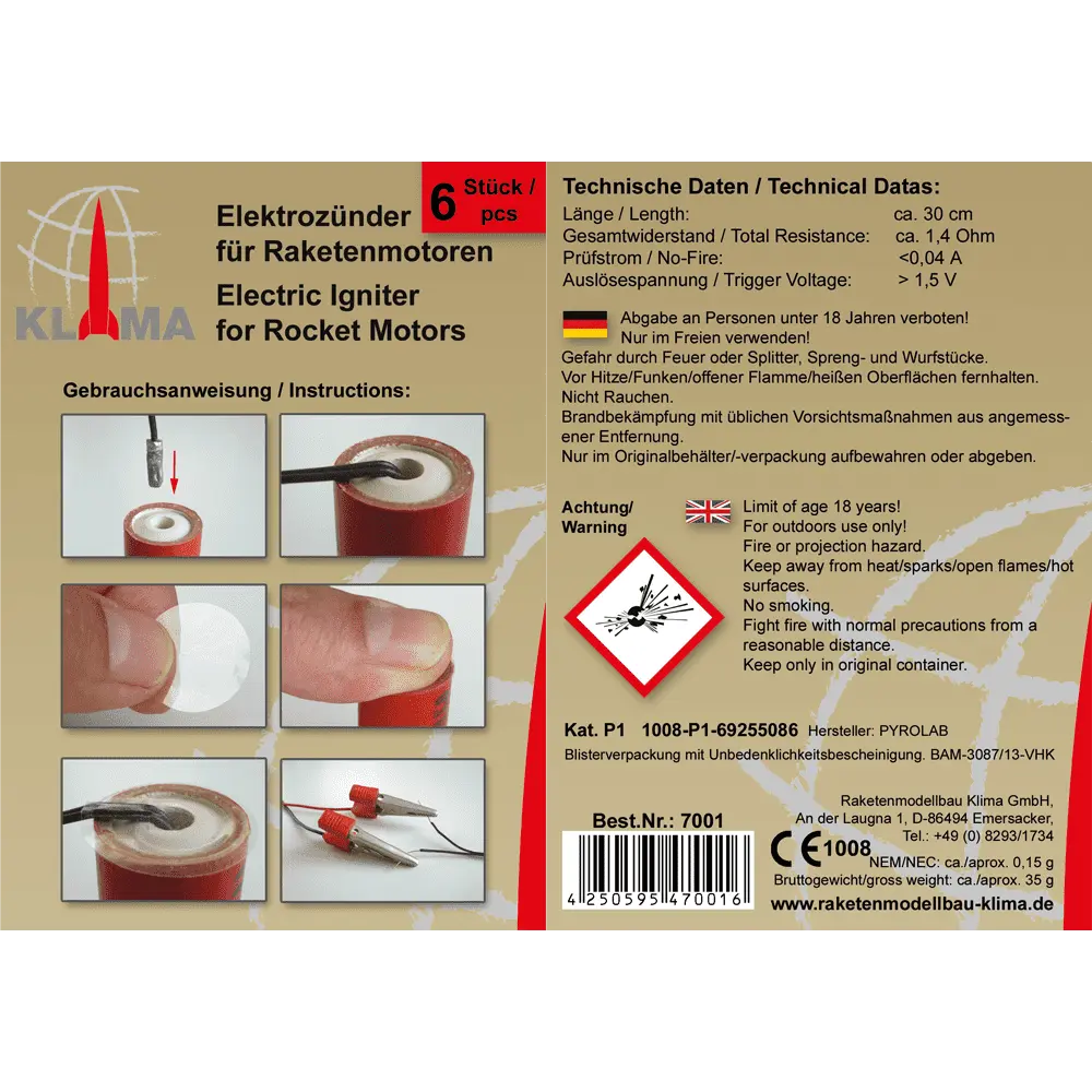 Types of igniters outlet used in rockets