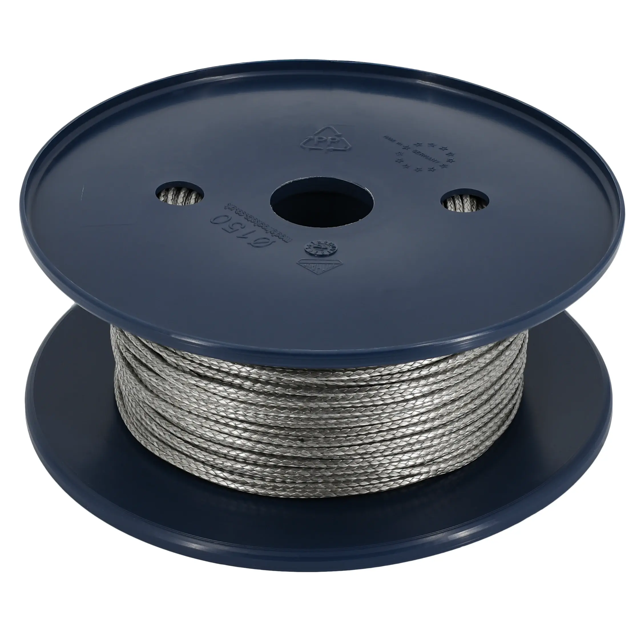 UKROC 24 :: Shock cord & harnesses :: 2mm DYNEEMA / HMPE 12-strand rope  silver 530kg MBL shock cord (per meter)